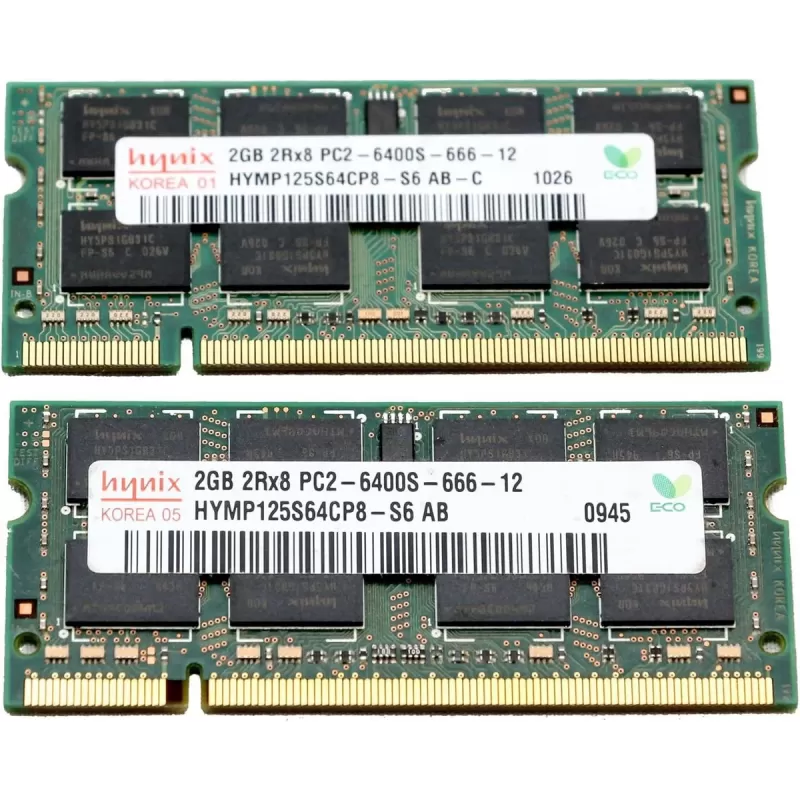 זיכרון לנייח DRAM Sk Hynix HYMP125S64CP8-S6 AB-C 4GB DDR2 800MHz OEM, ללא אריזה מקורית מצב:משומש