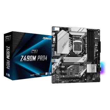 Материнская Плата ASRock Z490M Pro4 DDR4 LGA1200 Материнская Плата ASRock Z490M Pro4 DDR4 LGA1200