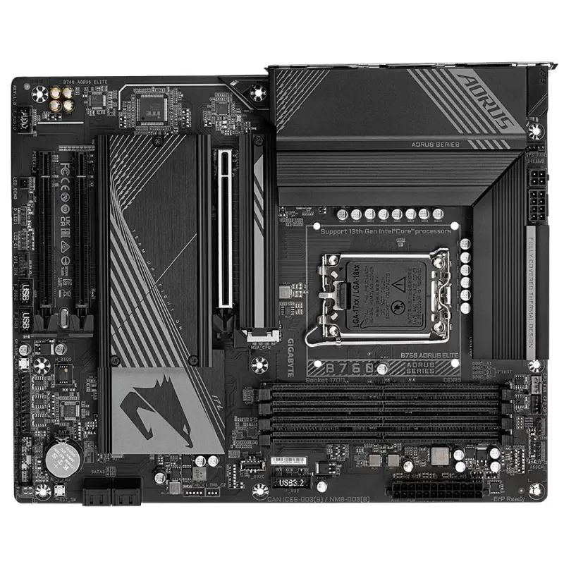 לוח אם Gigabyte B760 AORUS ELITE DDR5 DIMM LGA1700 - יבואן רשמי