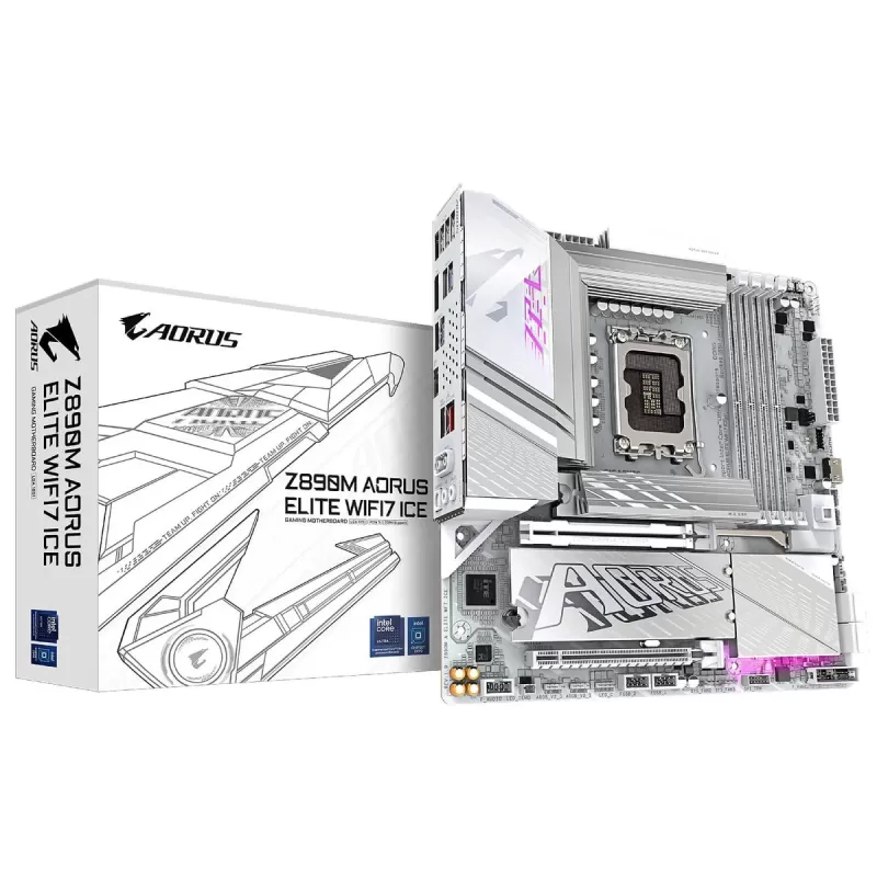 Материнская Плата Gigabyte Z890M AORUS ELITE WiFi7 ICE DDR5 LGA1851 Материнская Плата Gigabyte Z890M AORUS ELITE WiFi7 ICE DDR5 LGA1851