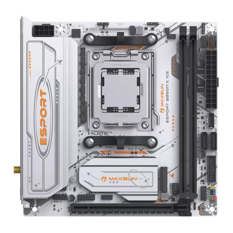 לוח אם MAXSUN eSport B850ITX WiFi ICE DDR5 AM5 לוח אם MAXSUN eSport B850ITX WiFi ICE DDR5 AM5