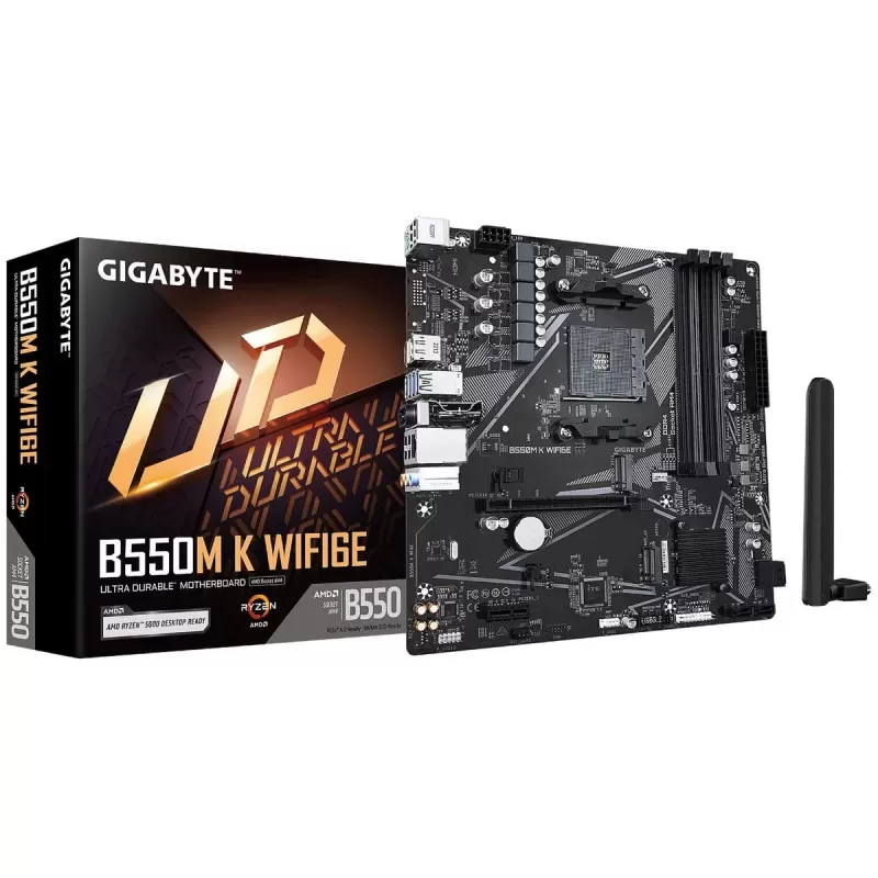לוח אם Gigabyte B550M WiFi6E DDR4 AM4 לוח אם Gigabyte B550M WiFi6E DDR4 AM4