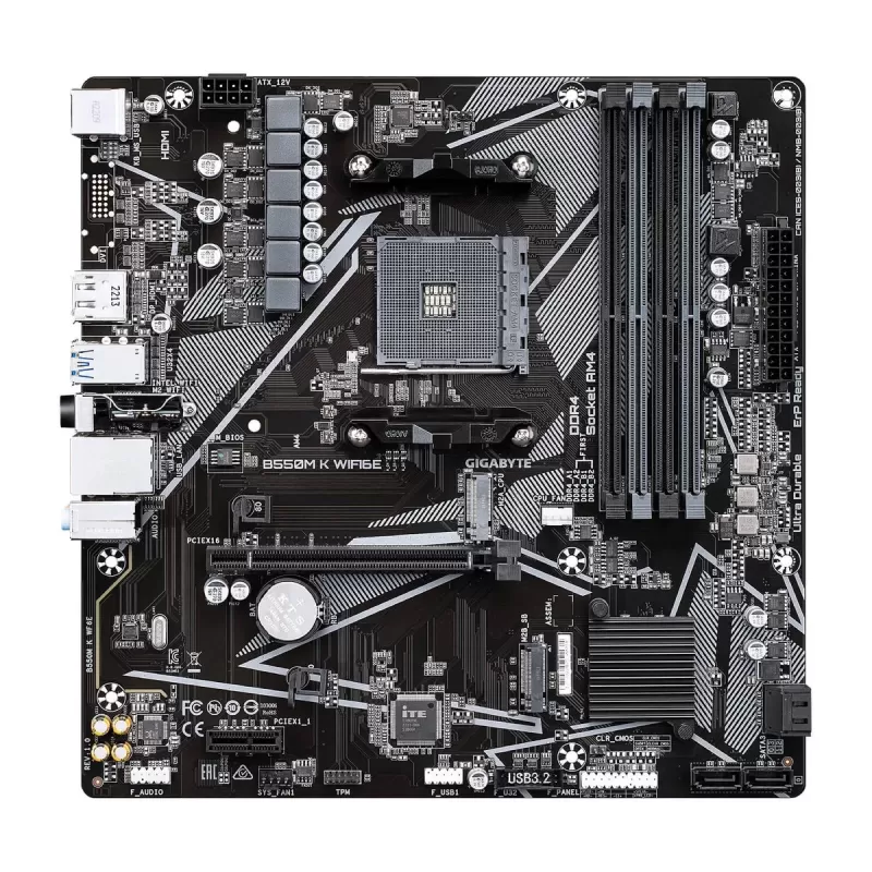 לוח אם Gigabyte B550M WiFi6E DDR4 AM4 לוח אם Gigabyte B550M WiFi6E DDR4 AM4
