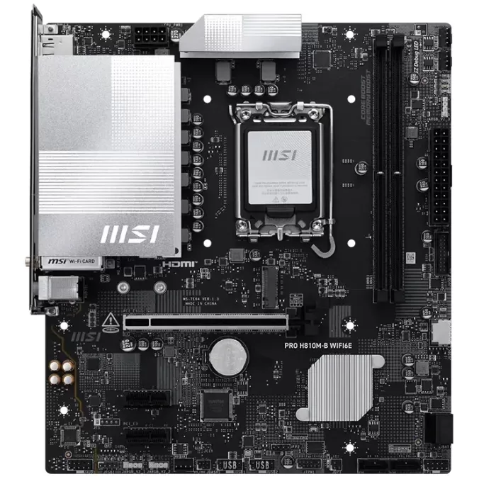 לוח אם MSI PRO H810M-B WIFI6E DDR5 LGA1851 לוח אם MSI PRO H810M-B WIFI6E DDR5 LGA1851