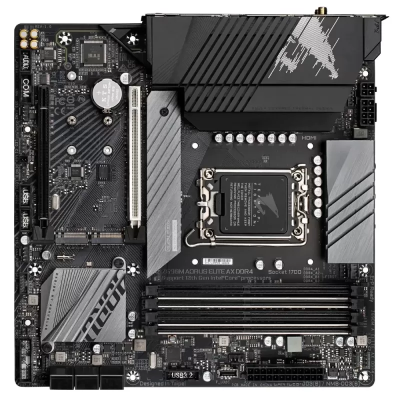 לוח אם Gigabyte Z690M AORUS ELITE AX DDR4 DDR4 DIMM LGA1700 - יבואן רשמי