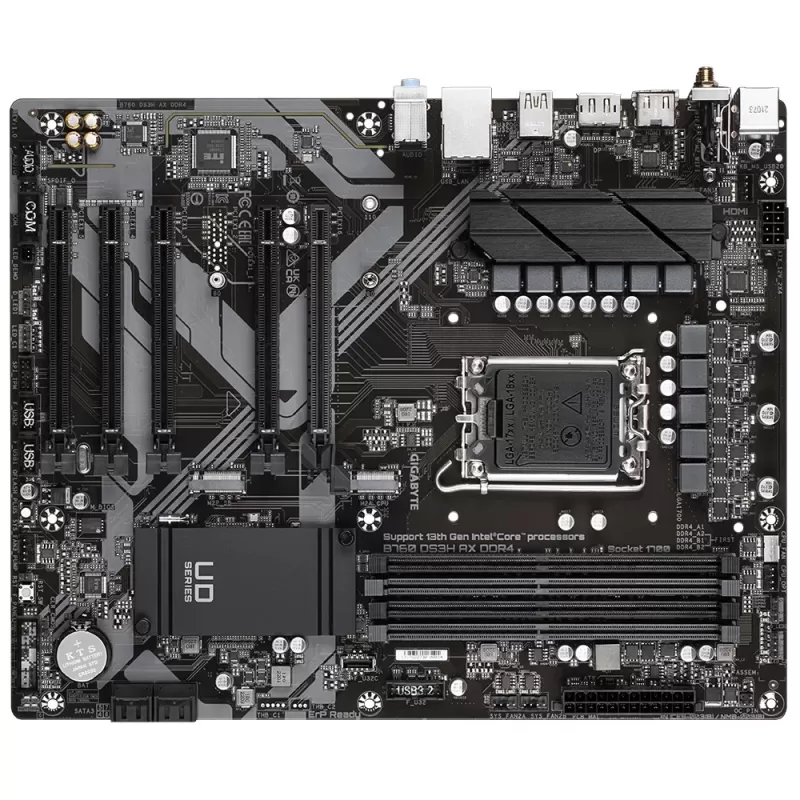לוח אם Gigabyte B760 DS3H AX DDR4 DDR4 DIMM LGA1700 - יבואן רשמי
