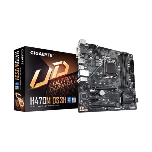 לוח אם Gigabyte H470M DS3H DDR4 LGA1200 מצב:משומש - יבואן רשמי