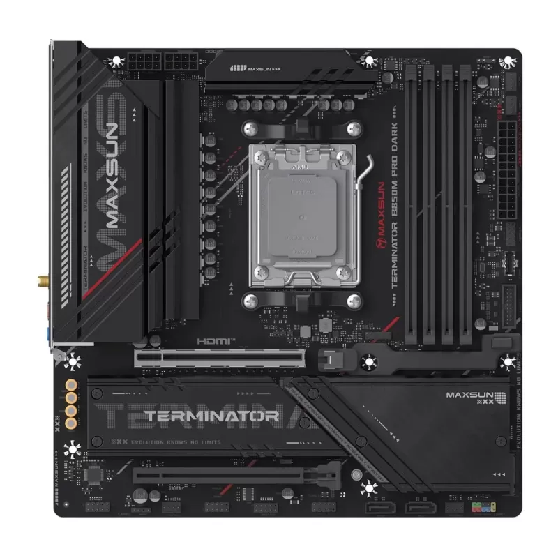 לוח אם MAXSUN Terminator B850M PRO DARK WiFi DDR5 AM5 לוח אם MAXSUN Terminator B850M PRO DARK WiFi DDR5 AM5