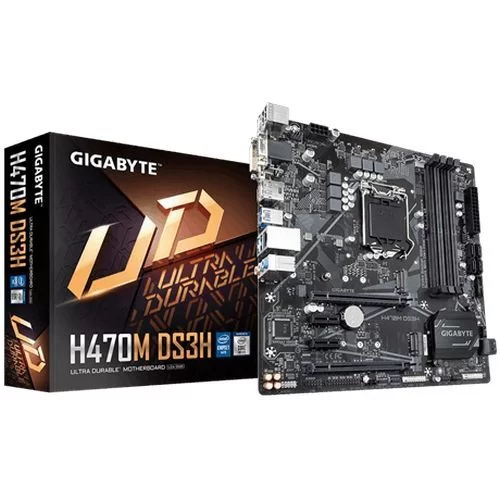 לוח אם Gigabyte H470M DS3H DDR4 LGA1200 מצב:משומש - יבואן רשמי