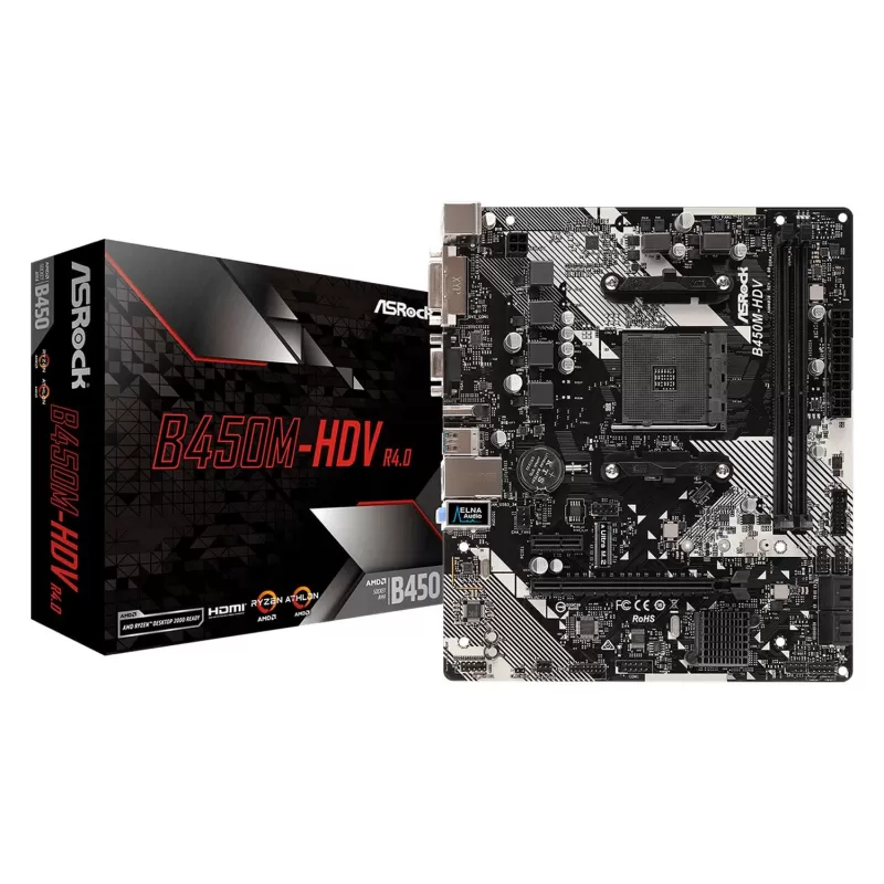 לוח אם ASRock B450M-HDV R4.0 DDR4 AM4