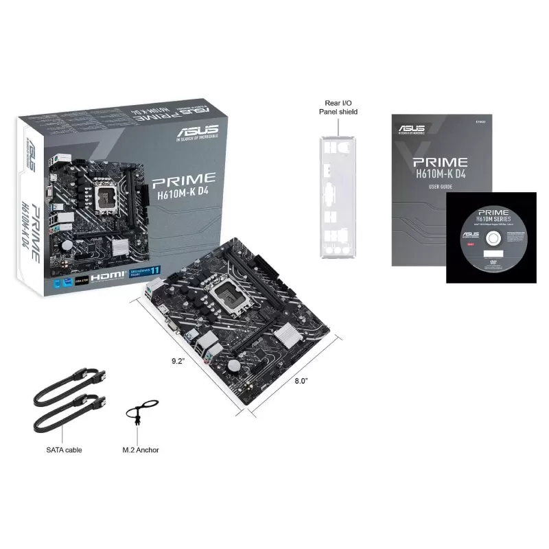 Материнская Плата Asus PRIME H610M-K D4 DDR4 DIMM LGA1700