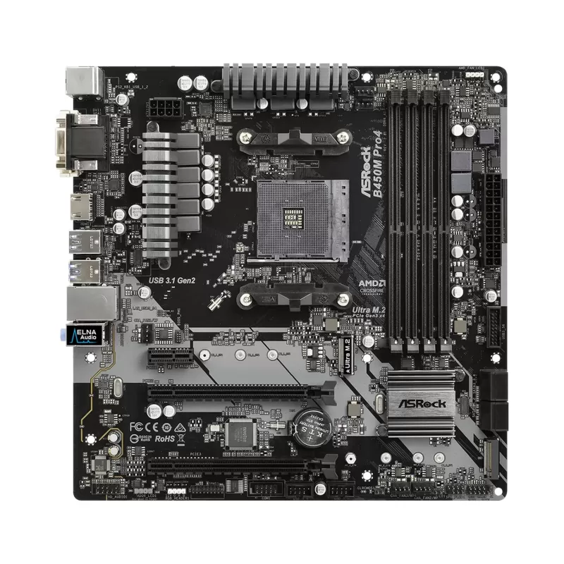 לוח אם ASRock B450M Pro4 DDR4 AM4