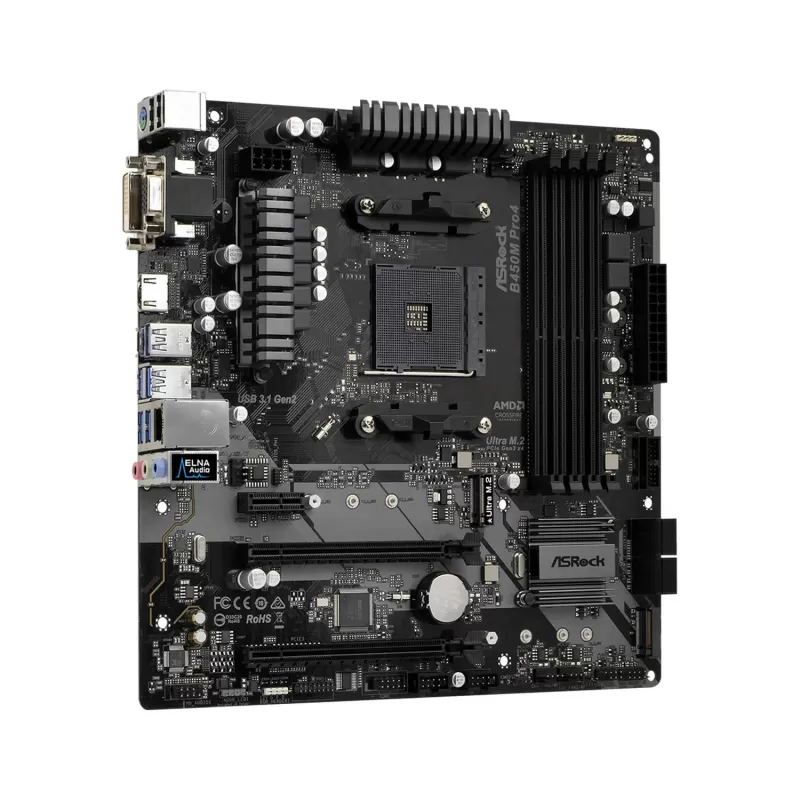 לוח אם ASRock B450M Pro4 DDR4 AM4