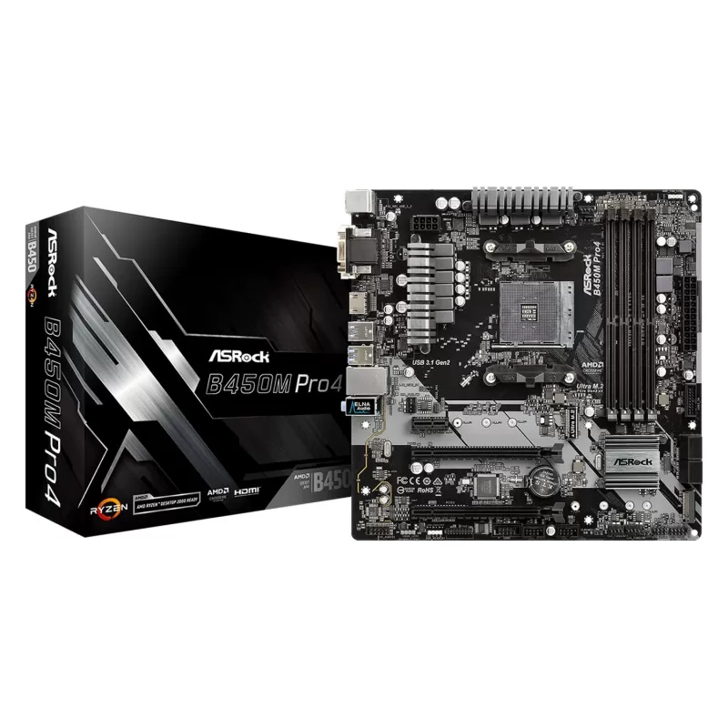 לוח אם ASRock B450M Pro4 DDR4 AM4