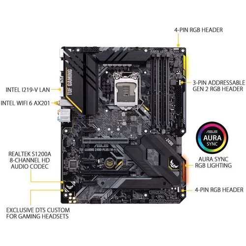 Материнская Плата Asus TUF GAMING Z490-PLUS (WI-FI) DDR4 LGA1200