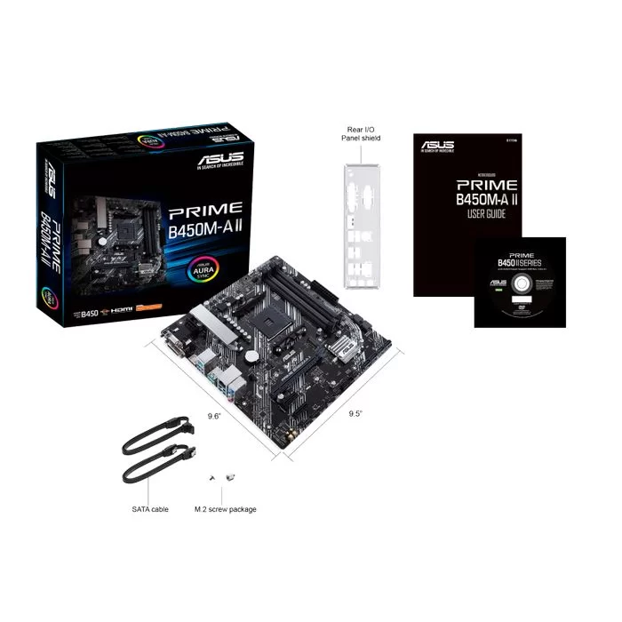 לוח אם Asus PRIME B450M-A II DDR4 DIMM AM4 לוח אם Asus PRIME B450M-A II DDR4 DIMM AM4