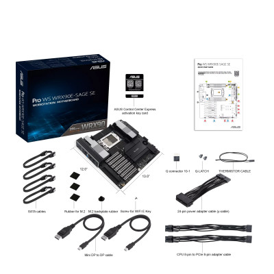 לוח אם Asus Pro WS WRX90E-SAGE SE DDR5, ECC sTR5 לוח אם Asus Pro WS WRX90E-SAGE SE DDR5, ECC sTR5