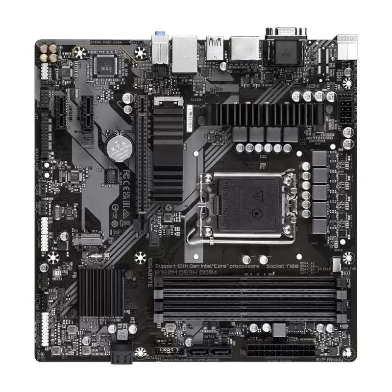 לוח אם Gigabyte B760M DS3H DDR4 DDR4 DIMM LGA1700