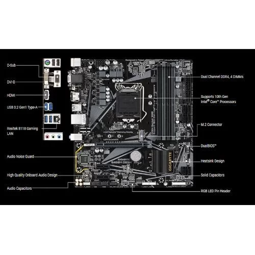 Motherboard Gigabyte B460M DS3H DDR4 LGA1200 - official importer