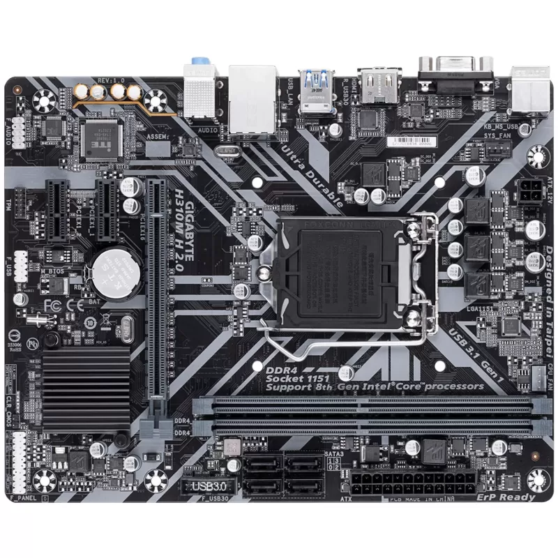 לוח אם Gigabyte H310M H DDR4 LGA1151 - יבואן רשמי