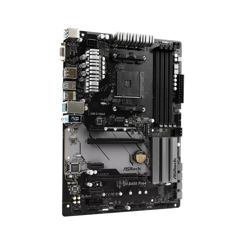 Материнская Плата ASRock B450 Pro4 DDR4 AM4 Материнская Плата ASRock B450 Pro4 DDR4 AM4