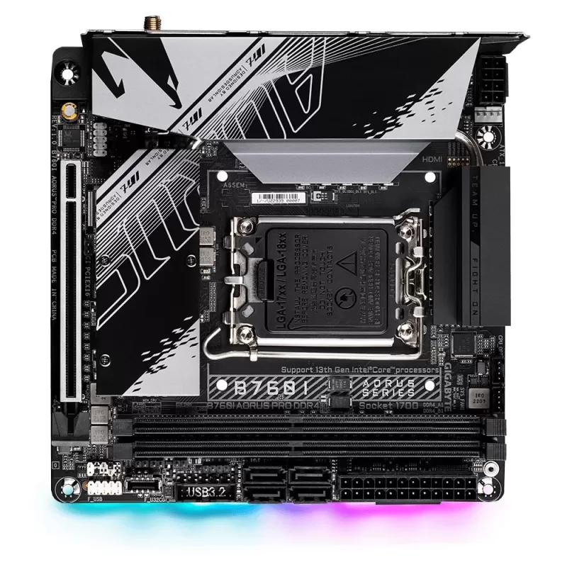 לוח אם Gigabyte B760I AORUS PRO DDR4 DDR4 DIMM LGA1700 - יבואן רשמי