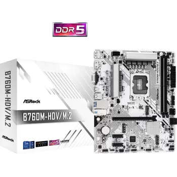Материнская Плата ASRock B760M-HDV/M.2 DDR5 LGA1700 Материнская Плата ASRock B760M-HDV/M.2 DDR5 LGA1700