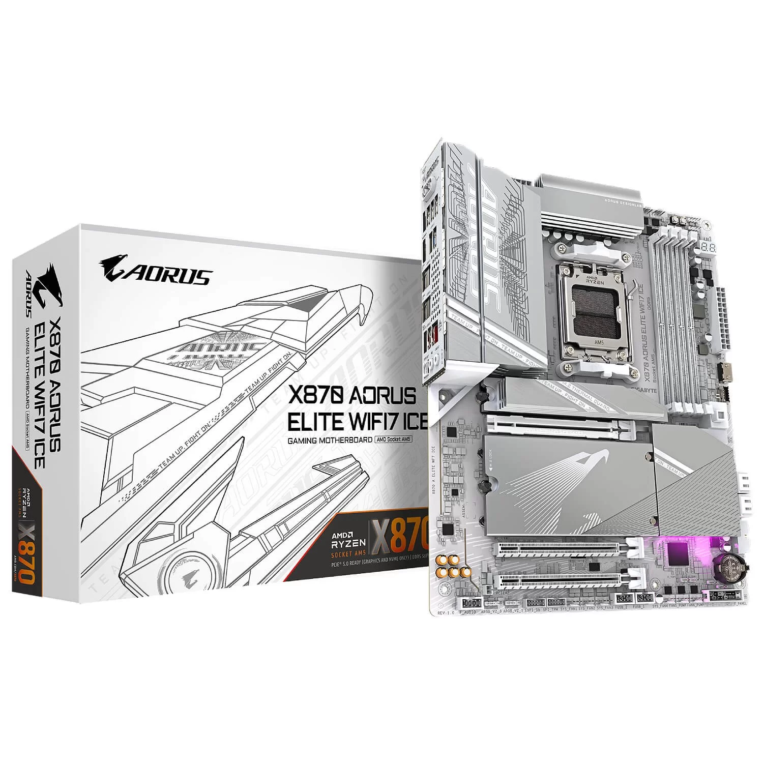 Материнская Плата Gigabyte X870 AORUS ELITE WIFI7 ICE DDR5 AM5