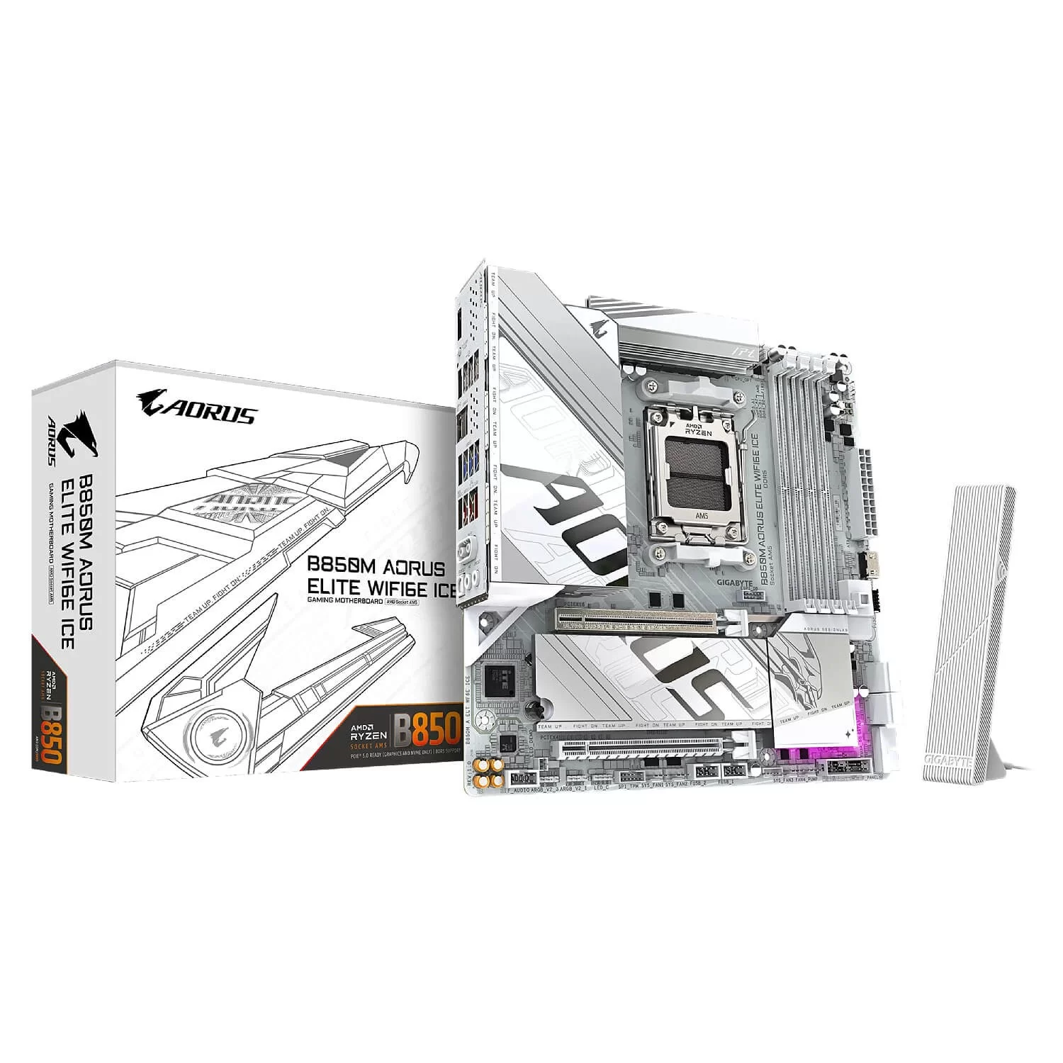 Материнская Плата Gigabyte B850M AORUS ELITE WIFI6E ICE DDR5 AM5