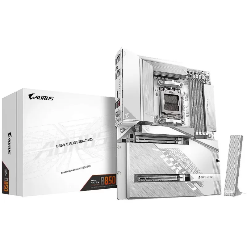 לוח אם Gigabyte B850 AORUS STEALTH ICE DDR5 AM5 - יבואן רשמי