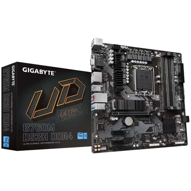 לוח אם Gigabyte B760M DS3H DDR4 DDR4 DIMM LGA1700
