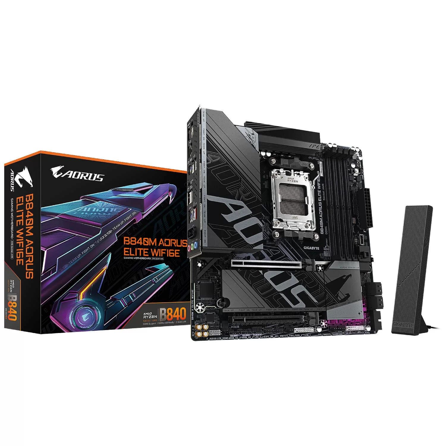Материнская Плата Gigabyte B840M AORUS ELITE WiFi6E DDR5 AM5