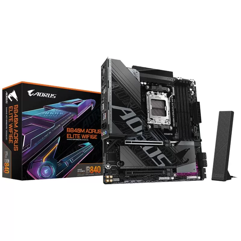 Материнская Плата Gigabyte B840M AORUS ELITE WiFi6E DDR5 AM5