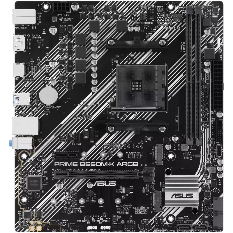 Материнская Плата Asus PRIME B550M-K ARGB DDR4 AM4