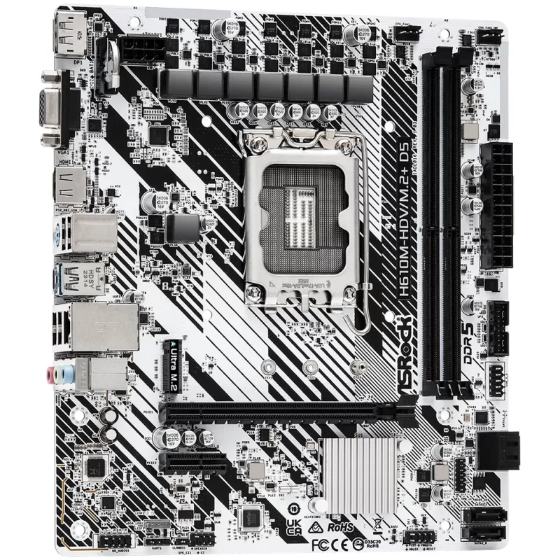 לוח אם ASRock H610M-HDV/M.2+ D5 DDR5 LGA1700
