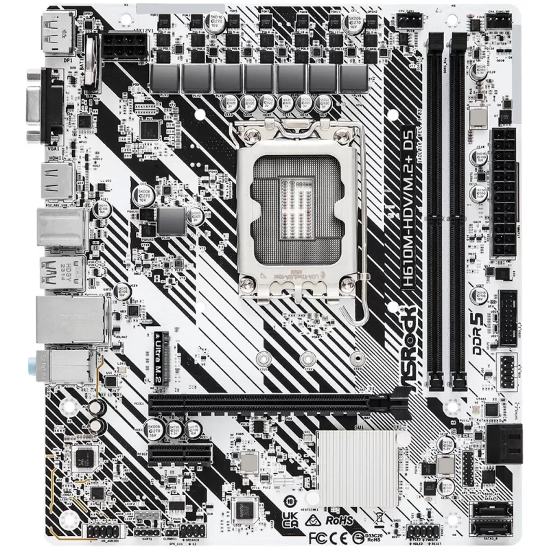 לוח אם ASRock H610M-HDV/M.2+ D5 DDR5 LGA1700