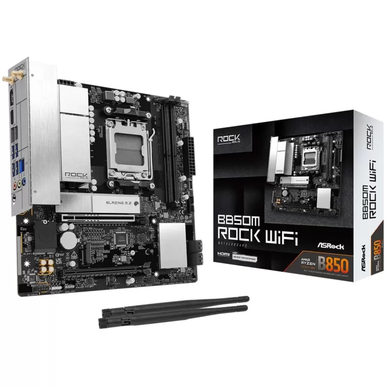 Материнская Плата ASRock B850M Rock WiFi DDR5 AM5 Материнская Плата ASRock B850M Rock WiFi DDR5 AM5