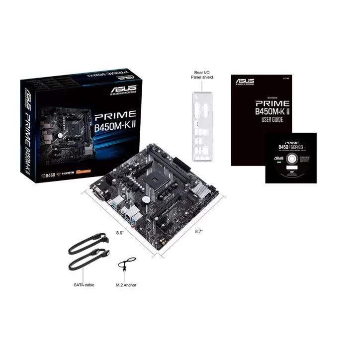 Материнская Плата Asus PRIME B450M-K II DDR4 DIMM AM4 Материнская Плата Asus PRIME B450M-K II DDR4 DIMM AM4