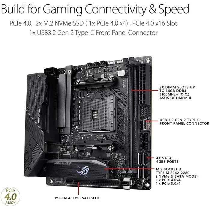 Материнская Плата Asus ROG STRIX B550-I GAMING DDR4 DIMM AM4 Материнская Плата Asus ROG STRIX B550-I GAMING DDR4 DIMM AM4