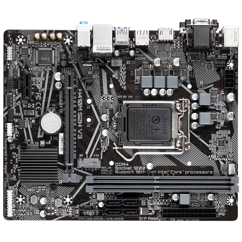 Motherboard Gigabyte H410M S2H V3 DDR4 DIMM LGA1200 Motherboard Gigabyte H410M S2H V3 DDR4 DIMM LGA1200