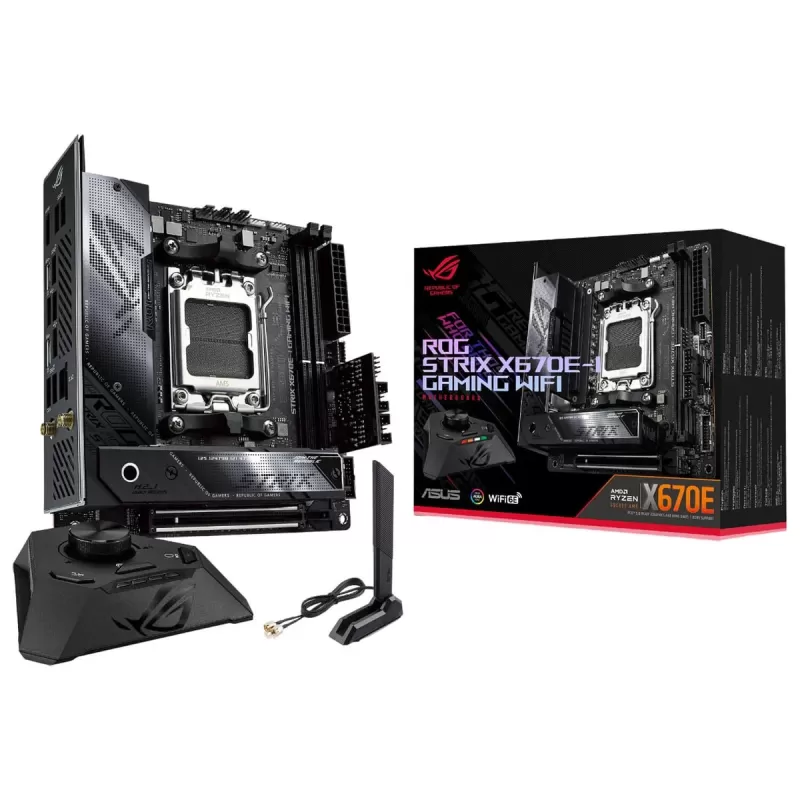 לוח אם Asus ROG STRIX X670E-I GAMING WIFI DDR5 DIMM AM5 לוח אם Asus ROG STRIX X670E-I GAMING WIFI DDR5 DIMM AM5
