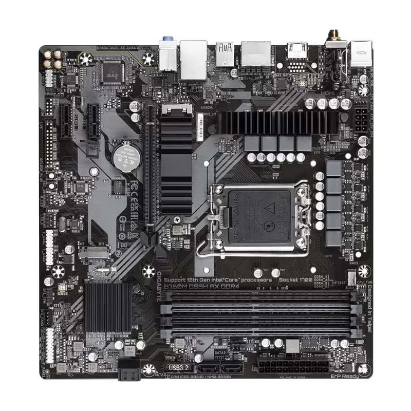 לוח אם Gigabyte B760M DS3H AX DDR4 DDR4 DIMM LGA1700