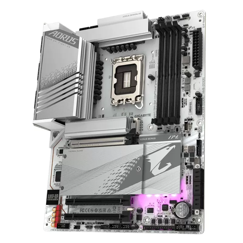 לוח אם Gigabyte Z790 AORUS ELITE AX ICE DDR5 DIMM LGA1700 לוח אם Gigabyte Z790 AORUS ELITE AX ICE DDR5 DIMM LGA1700