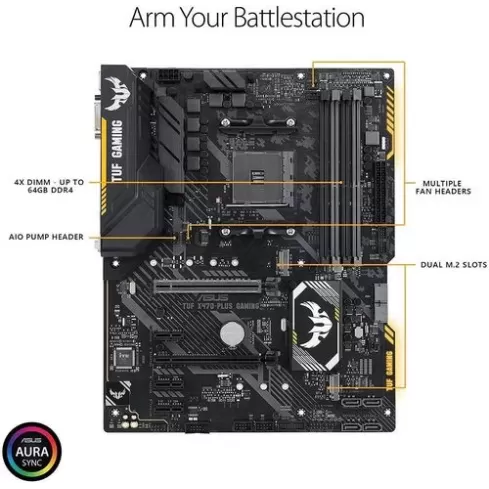 לוח אם Asus TUF X470-PLUS GAMING DDR4 AM4