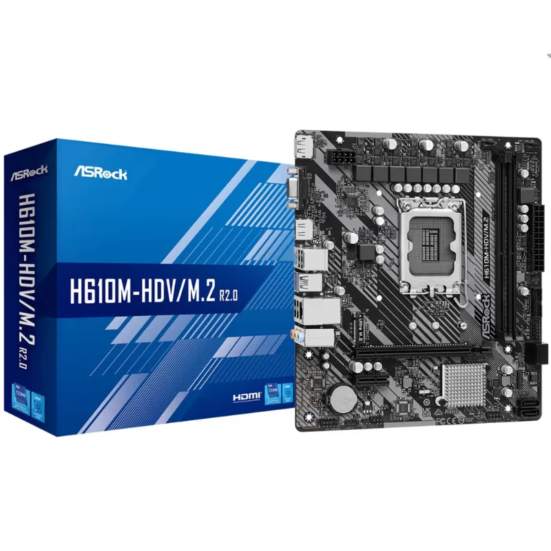 Motherboard ASRock H610M-HDV/M.2 R2.0 DDR4 DIMM LGA1700