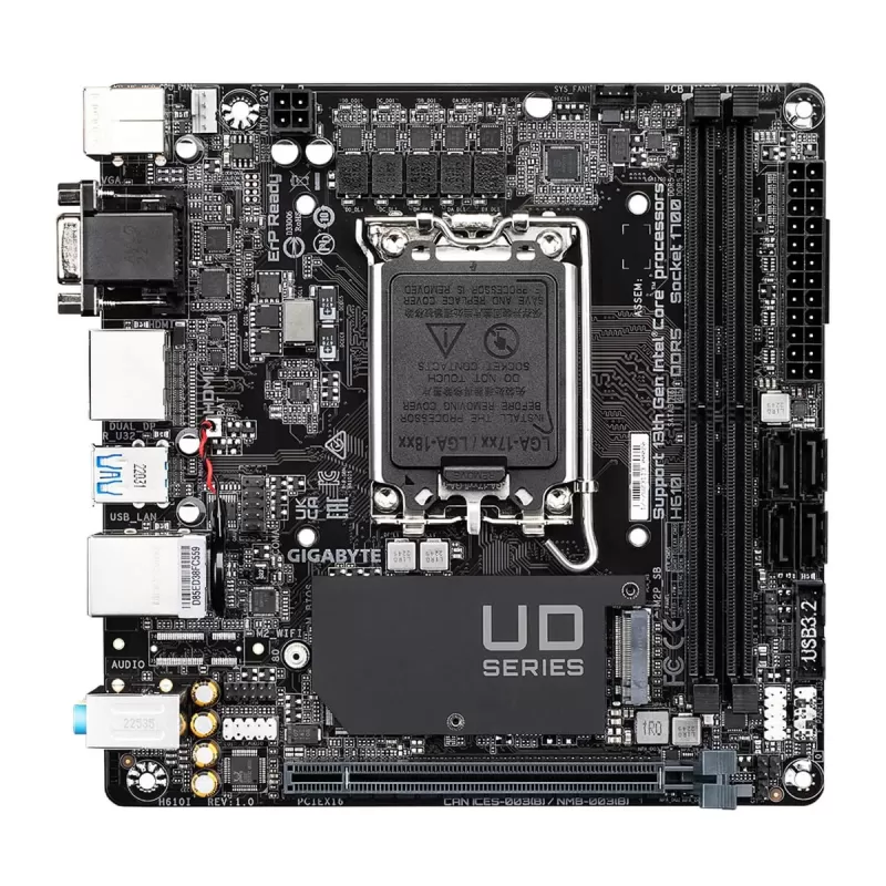 Материнская Плата Gigabyte H610I DDR5 LGA1700 Материнская Плата Gigabyte H610I DDR5 LGA1700