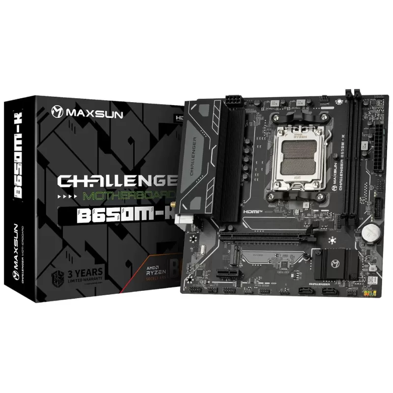 Motherboard MAXSUN Challenger B650M-K WiFi DDR5 AM5 Motherboard MAXSUN Challenger B650M-K WiFi DDR5 AM5