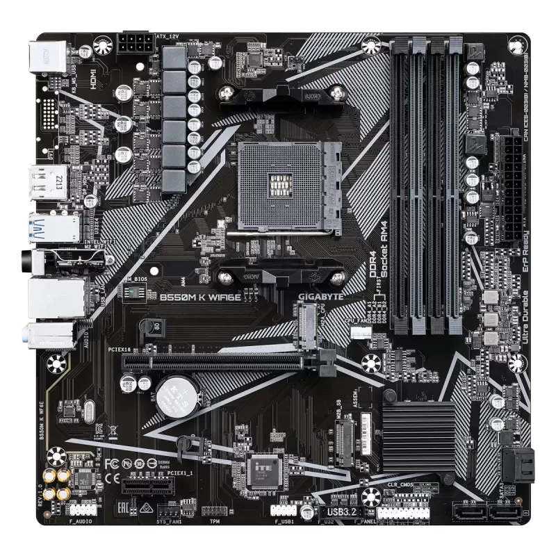 Motherboard Gigabyte B550M K WF6E DDR4 AM4 Motherboard Gigabyte B550M K WF6E DDR4 AM4
