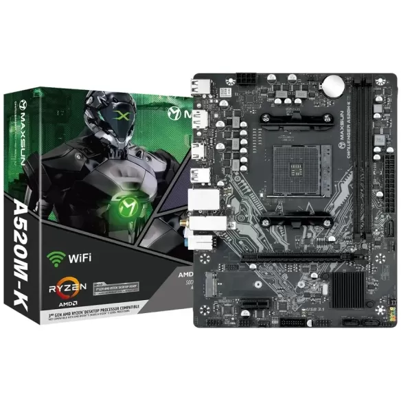 לוח אם MAXSUN Challenger A520M-K WiFi ARGB DDR4 AM4