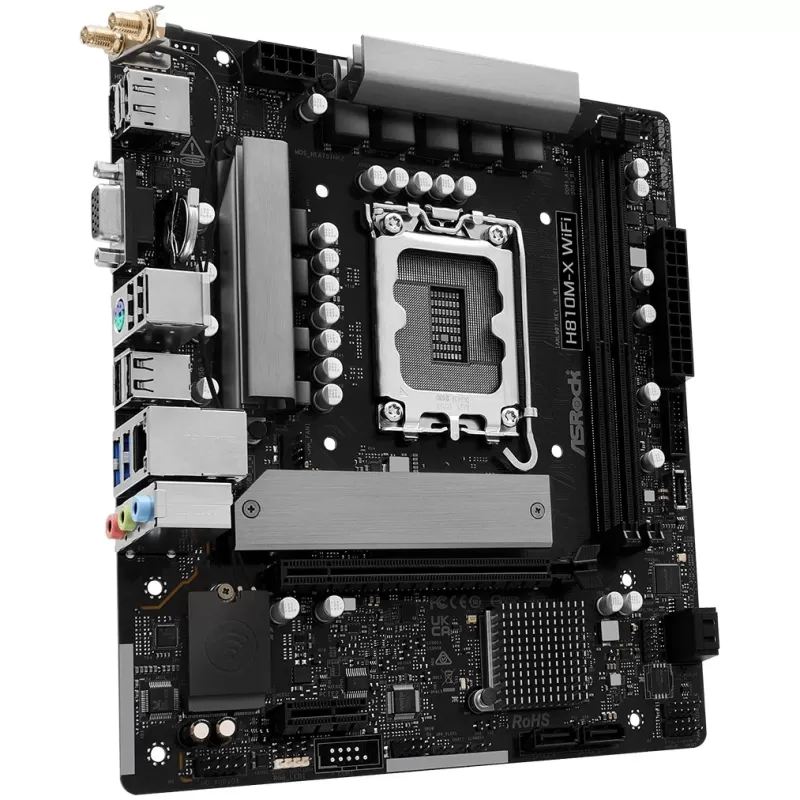 Материнская Плата ASRock H810M-X WiFi DDR5 LGA1851 Материнская Плата ASRock H810M-X WiFi DDR5 LGA1851